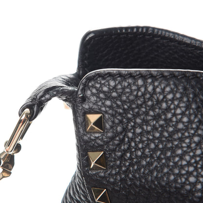 Valentino Garavani Pebbled Calfskin Large Rockstud Flip-Lock Messenger Bag Black 10 of 10