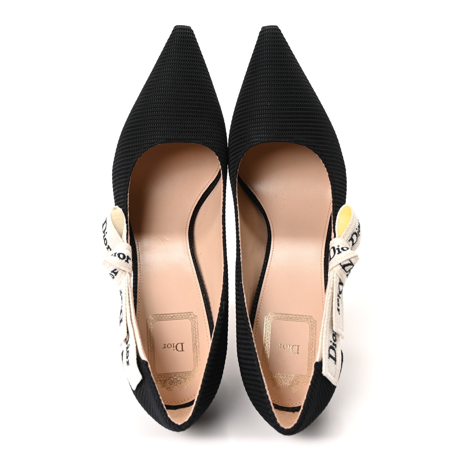 Christian Dior Technical Canvas Ribbon J Adior Slingback 100mm Pumps 38.5 Black 2 of 8