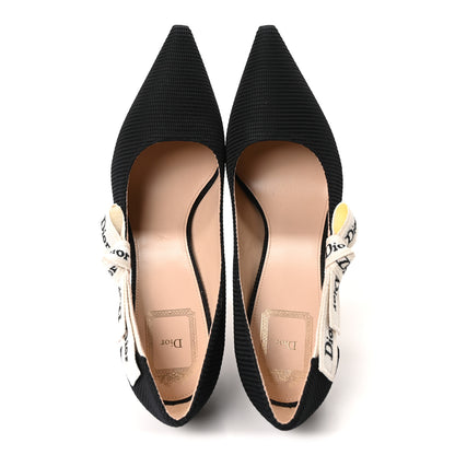 Christian Dior Technical Canvas Ribbon J Adior Slingback 100mm Pumps 38.5 Black 2 of 8