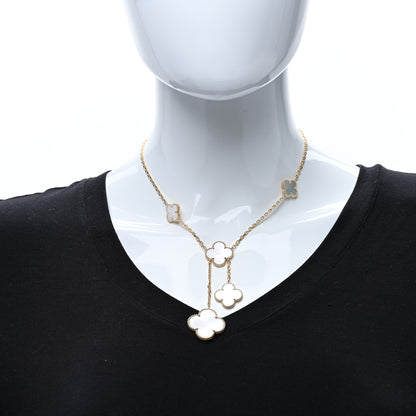 Van Cleef & Arpels 18K Yellow Gold Mother of Pearl 6 Motifs Magic Alhambra Necklace 2 of 4