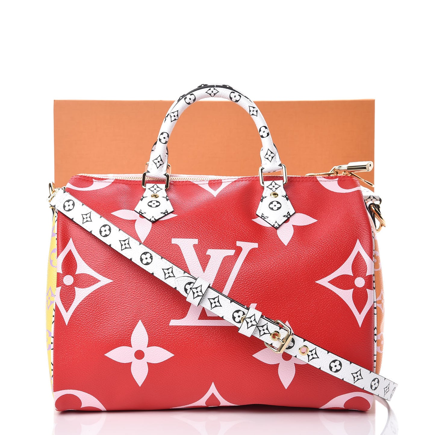 Monogram Giant Speedy Bandouliere 30 Rouge