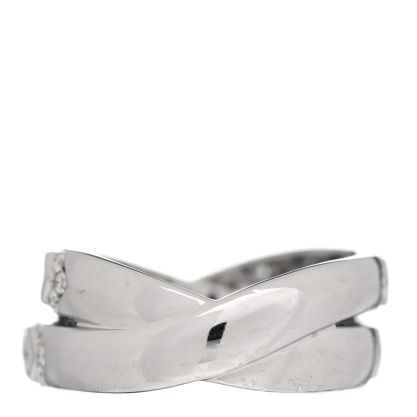 Platinum Diamond Crossover Band Ring 52 6