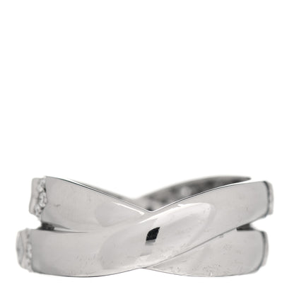 Tiffany Platinum Diamond Crossover Band Ring 52 6 3 of 5