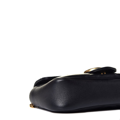 Gucci Calfskin Matelasse Super Mini GG Marmont Shoulder Bag Black 8 of 10