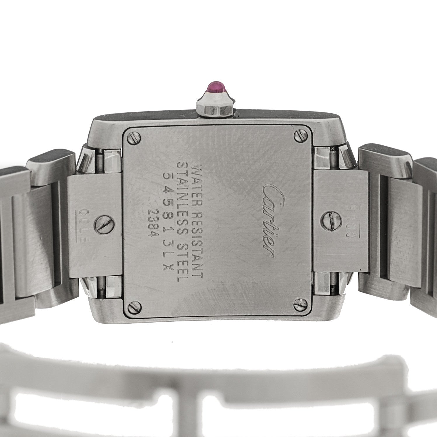 Cartier Stainless Steel 20mm Tank Francaise Quartz Watch Raspberry 4 of 5