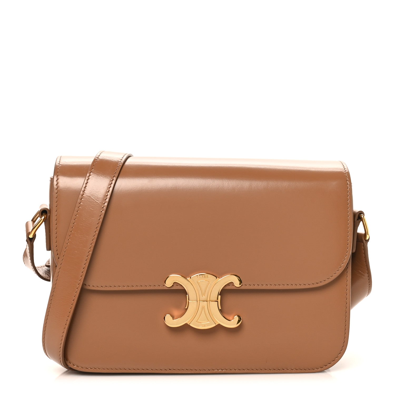 Celine Shiny Calfskin Teen Triomphe Bronze 1 of 10