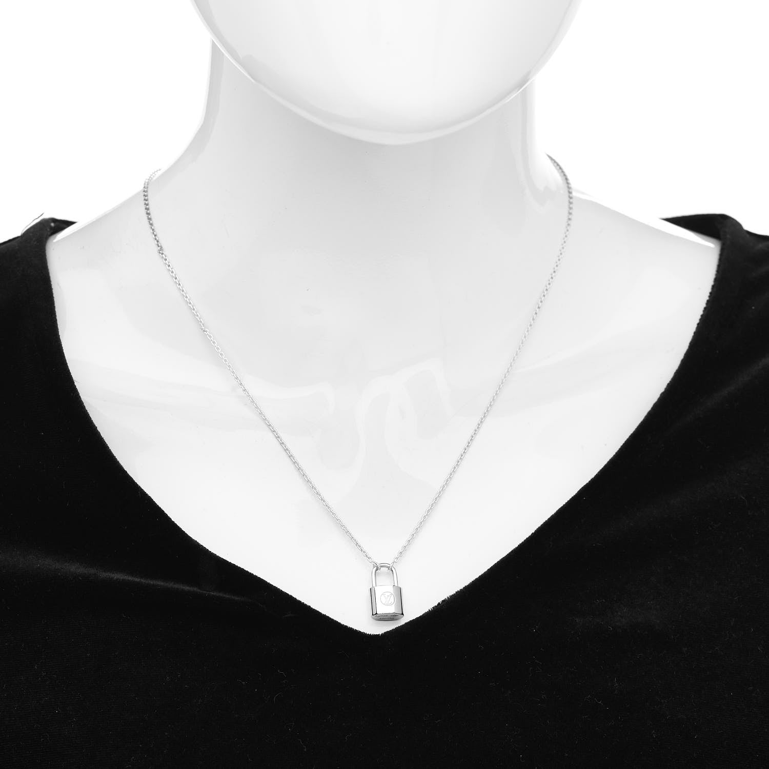 Louis Vuitton Sterling Silver Lockit Necklace 2 of 6