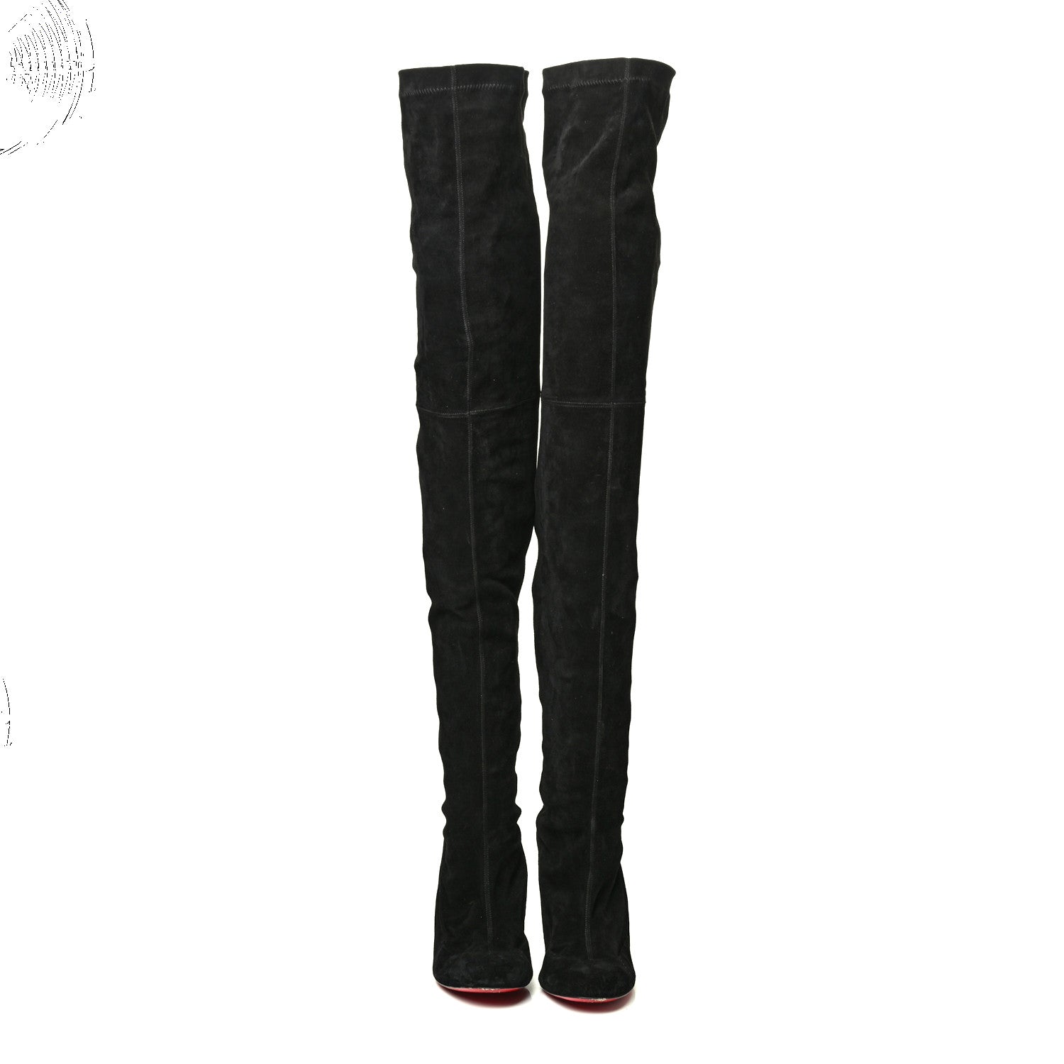 Christian Louboutin Suede Kiss Me Gina 85 Stretch Over The Knee Boots 40.5 Black 2 of 4