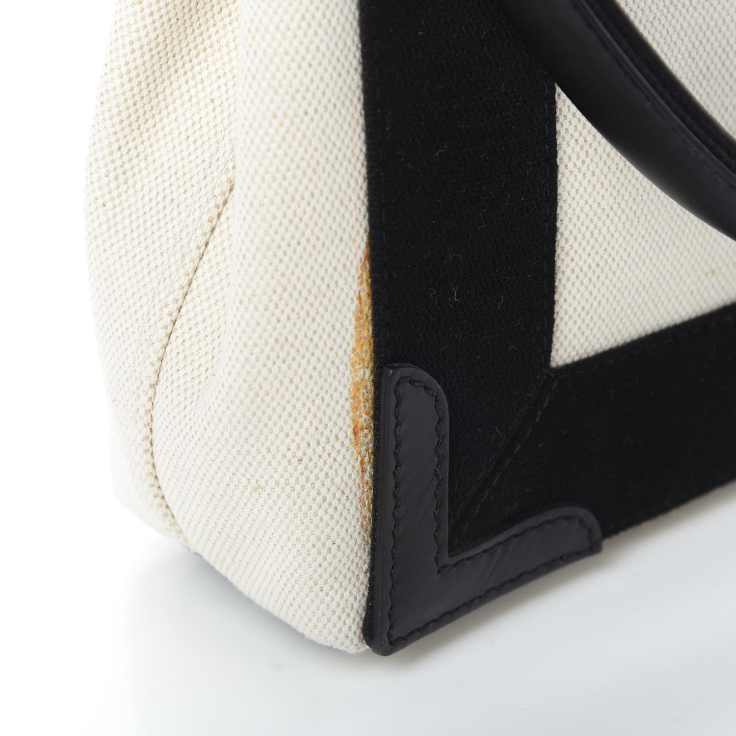 Balenciaga Cotton Canvas Calfskin Navy Cabas XS Natural Black 13 of 13
