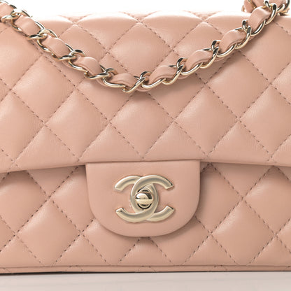 Chanel Lambskin Quilted Mini Rectangular Flap Beige 8 of 10