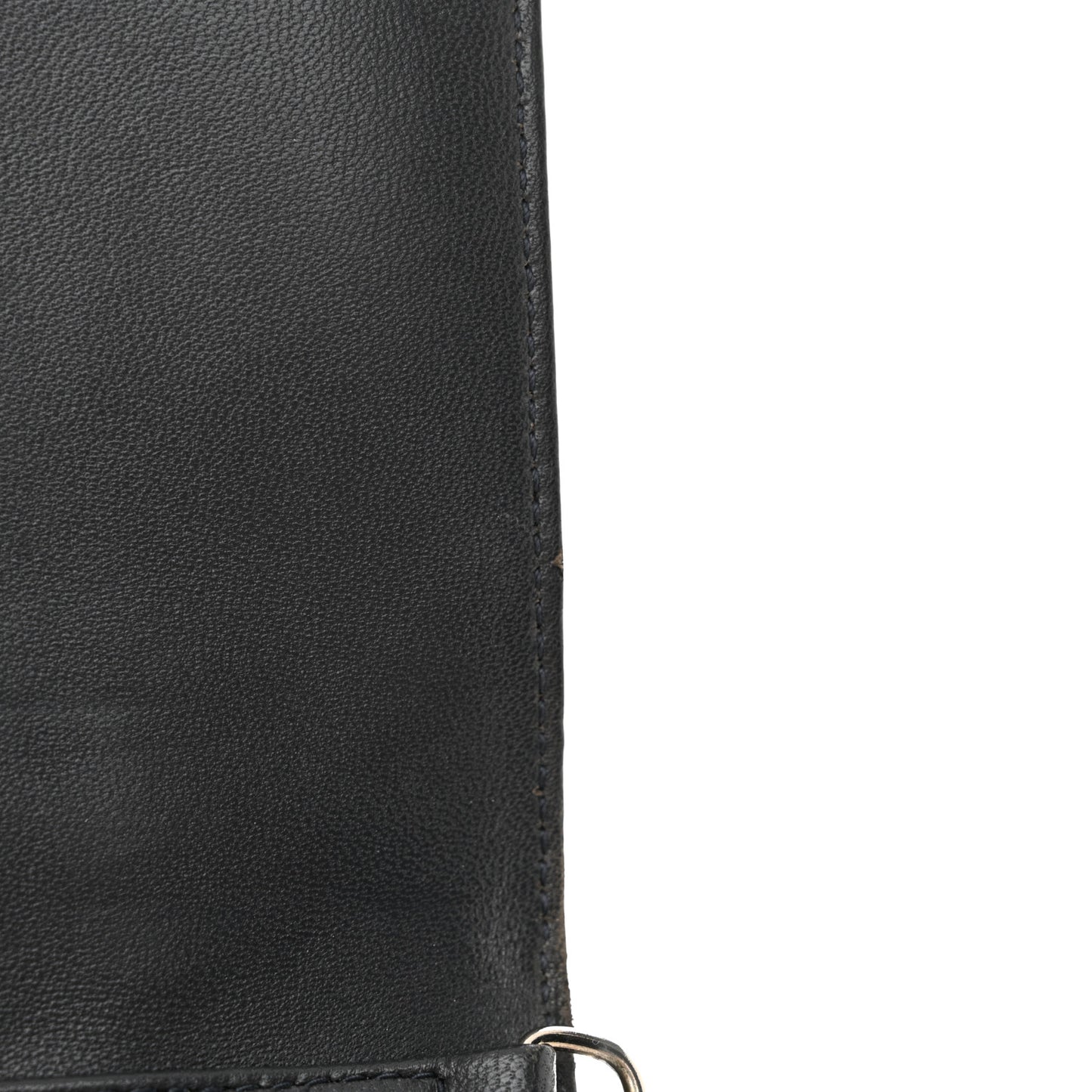 Metallic Patent Micro-Cannage Diorama Wallet on Chain Pouch Silver