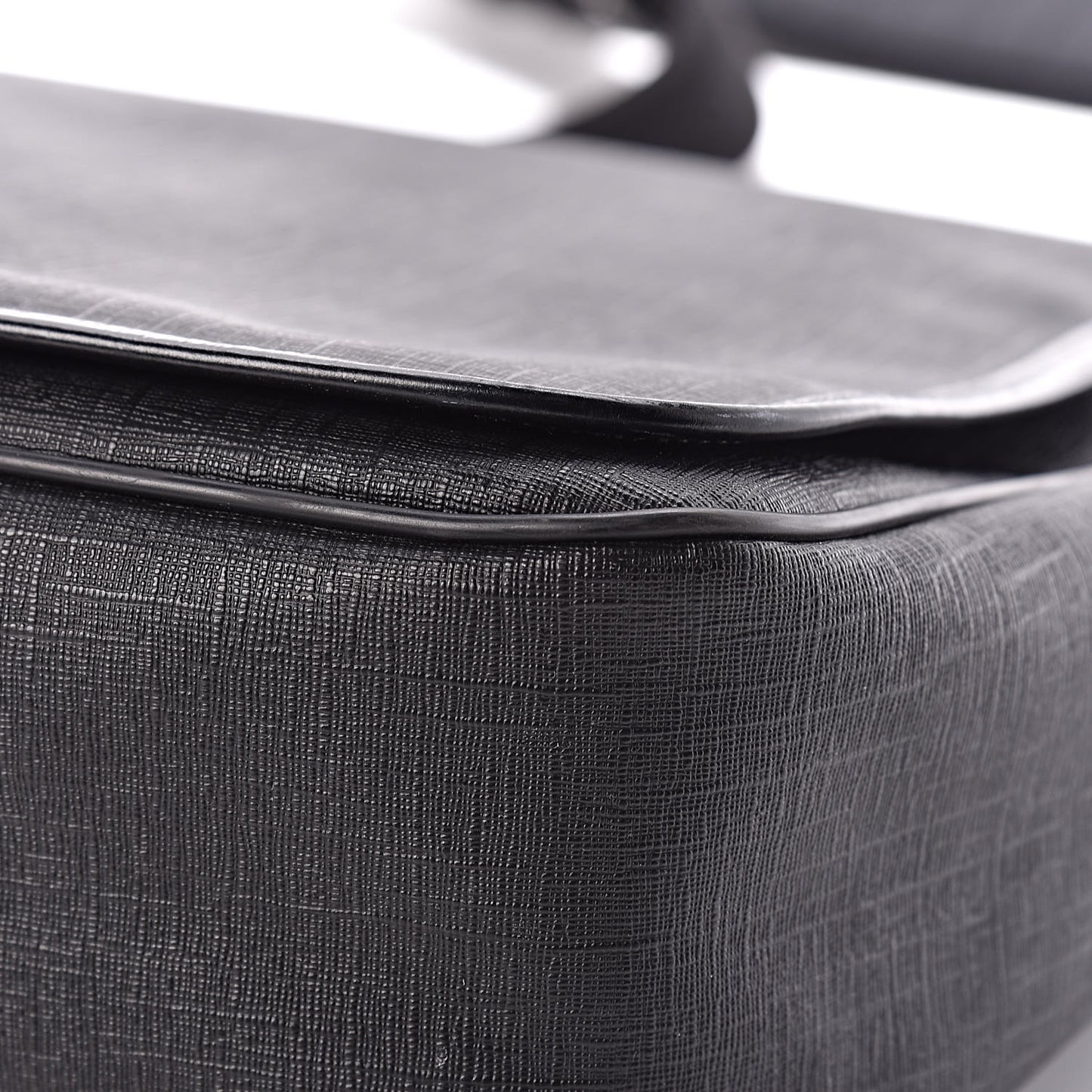 Coated Canvas Interlocking G Large Flap Messenger Bag Black