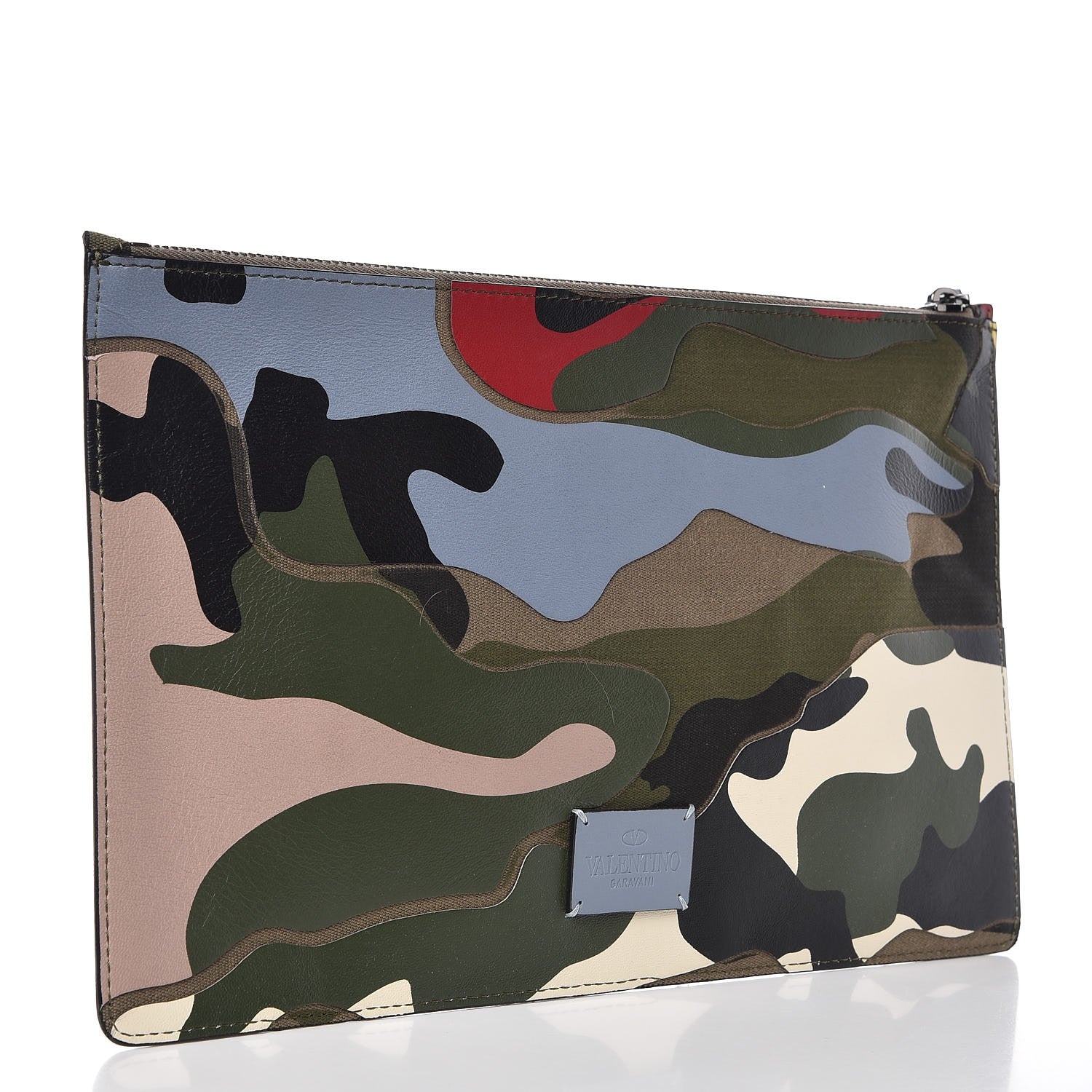 Valentino Garavani Nappa Canvas Camouflage Zip Pouch Multicolor 3 of 7