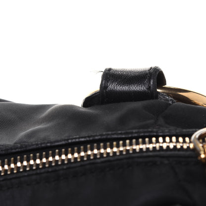 Prada Nylon Tessuto Soft Calfskin Small Shopping Satchel Black 26 of 34