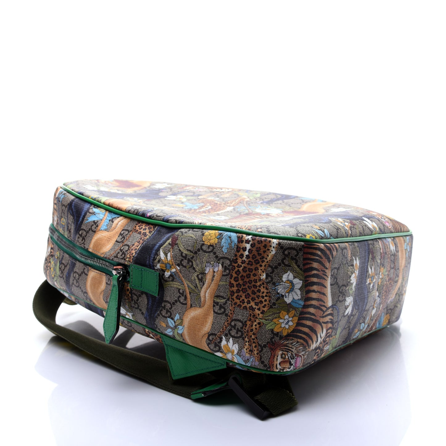 GG Supreme Monogram Feline Childrens Dome Backpack Beige Ebony Multicolor Bright Shamarock