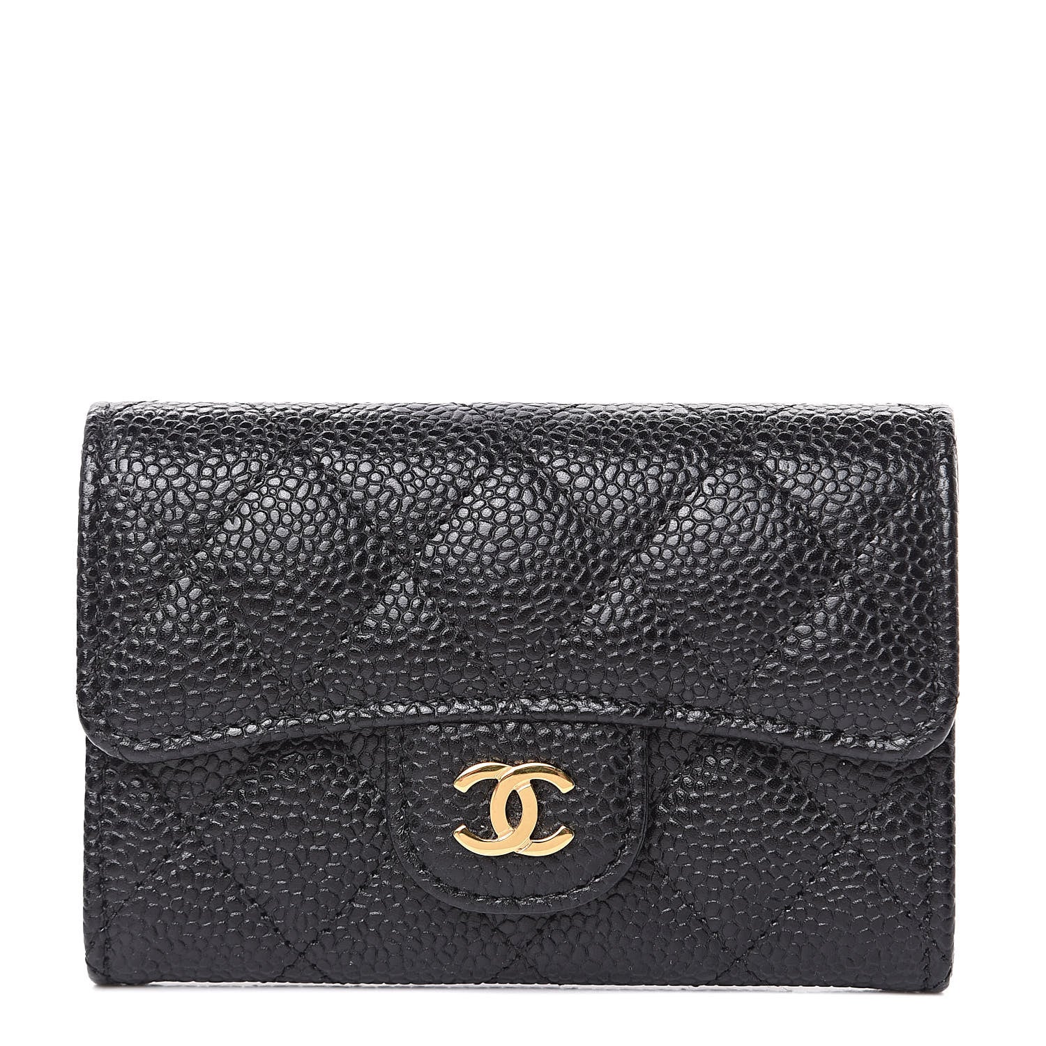 Chanel Caviar Quilted Flap Card Holder Black 1 of 9