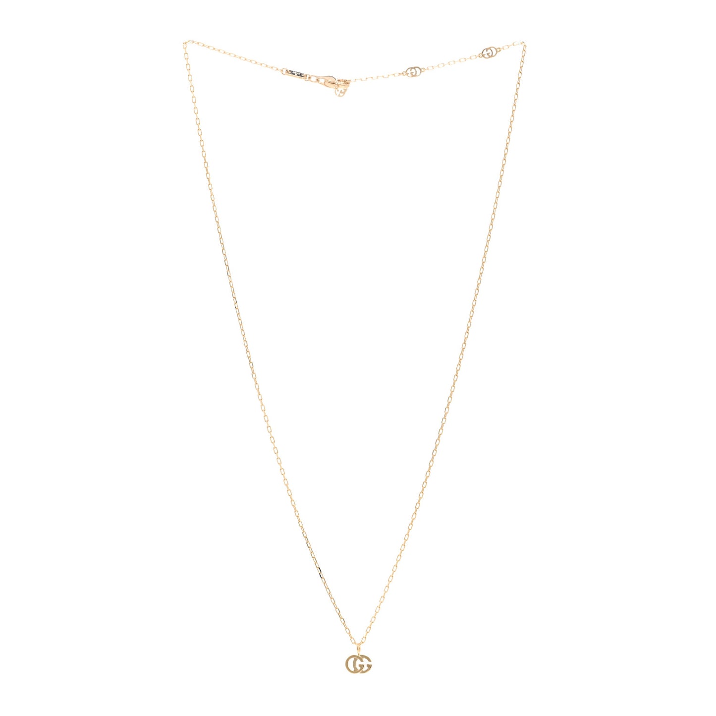18K Yellow Gold Running G Pendant Necklace