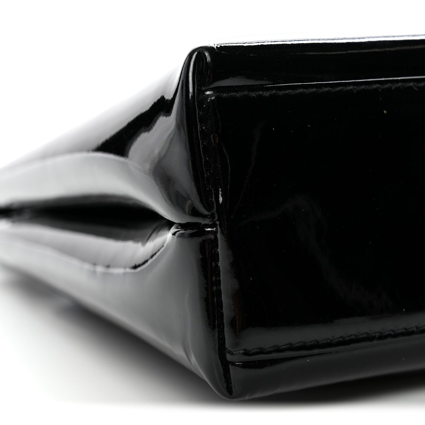 Patent Small Kelly Flap Bag Black