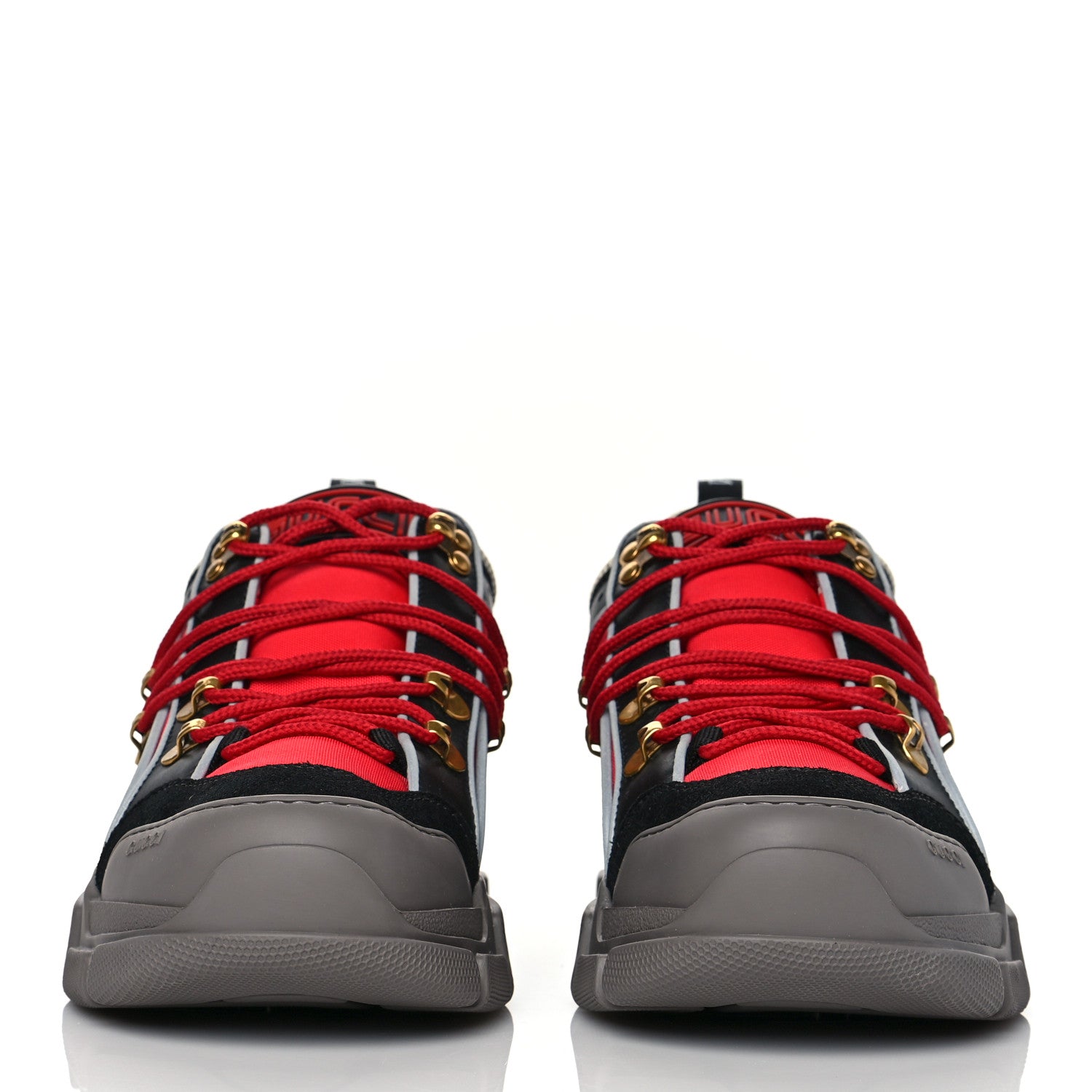 Gucci X SEGA Nylon Suede Calfskin Mens Flashtrek Sneakers 8 Black Red 2 of 8