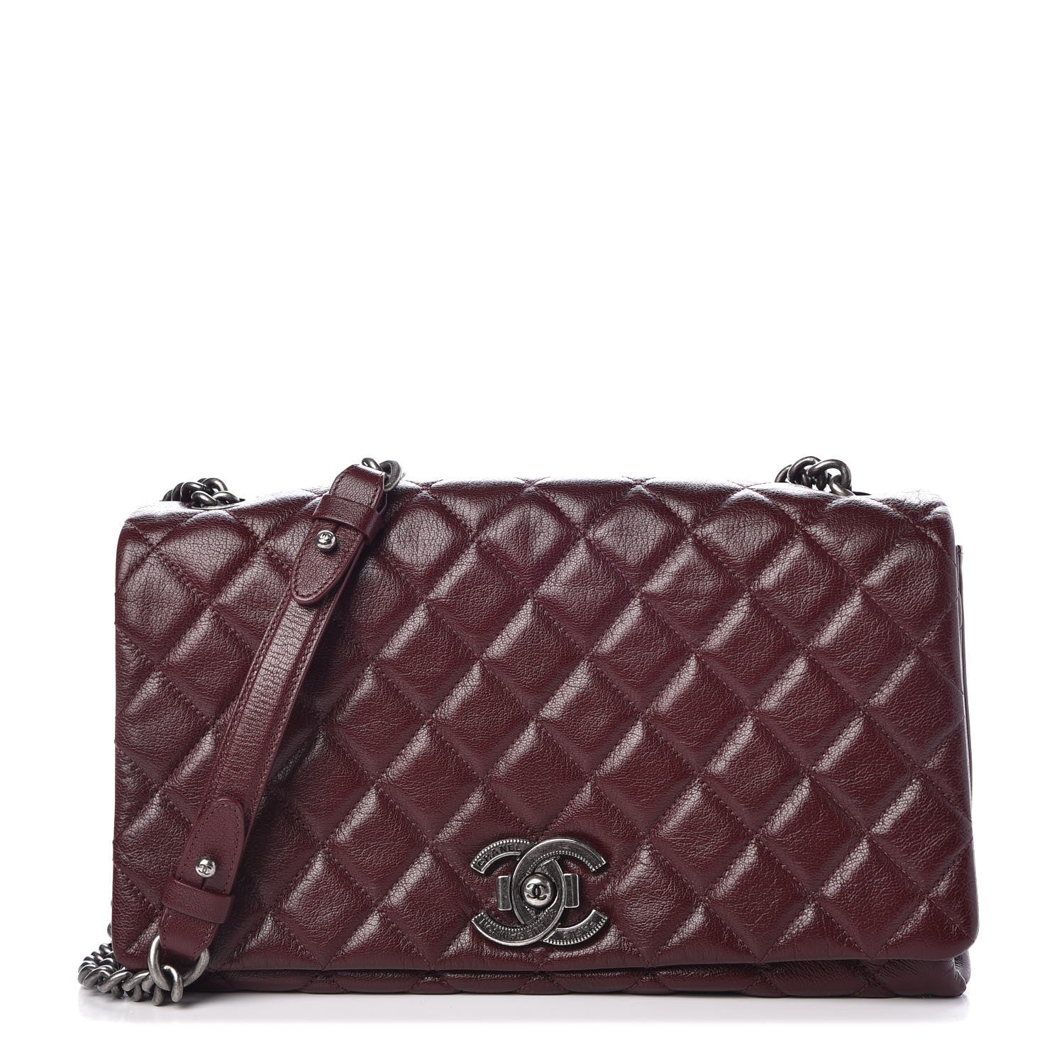 Chanel Goatskin Quilted Large City Rock Flap Burgundy 1 of 7