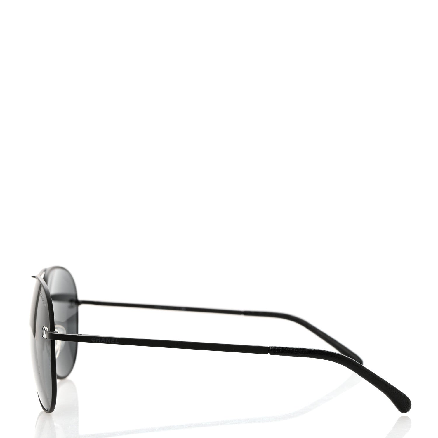 Chanel Metal Pilot Aviator CC Sunglasses 4189-T-Q Black 3 of 8