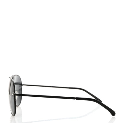Chanel Metal Pilot Aviator CC Sunglasses 4189-T-Q Black 3 of 8