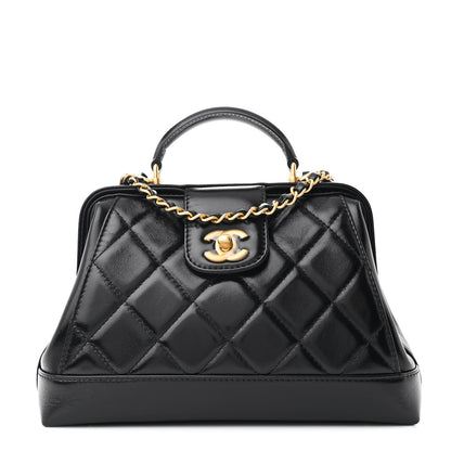 Chanel Shiny Lambskin Quilted Small Cocodoc Top Handle Bag Black 1 of 11