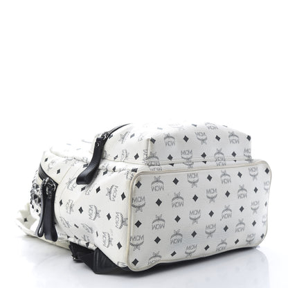 MCM Visetos Crown Stud Medium Stark Backpack White 3 of 14