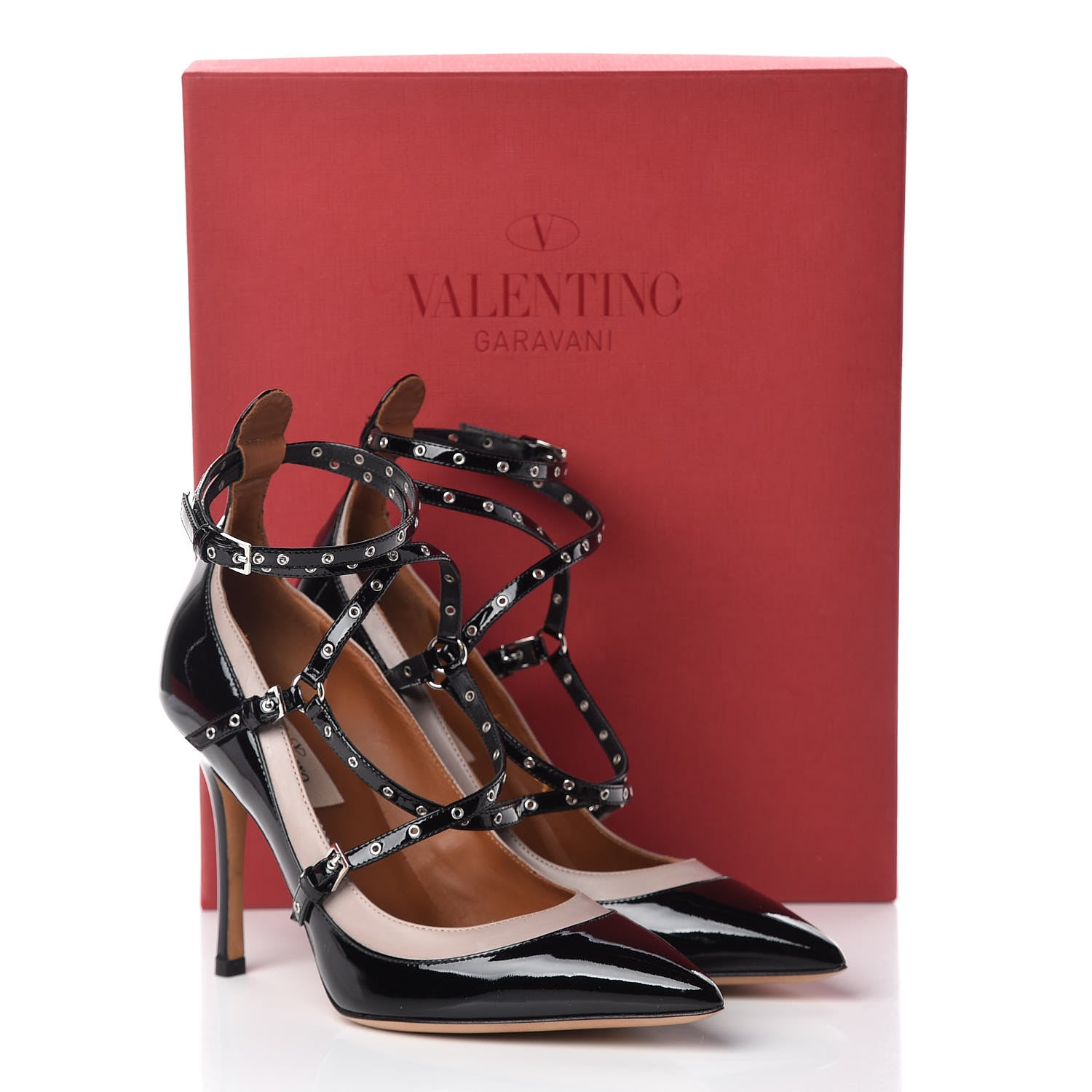 Valentino Garavani Patent Love Latch 100mm Pumps 36.5 Black Poudre 9 of 9