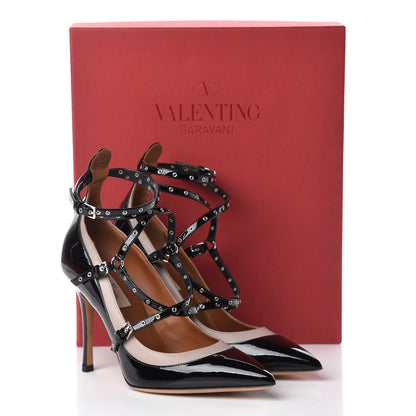 Valentino Garavani Patent Love Latch 100mm Pumps 36.5 Black Poudre 9 of 9