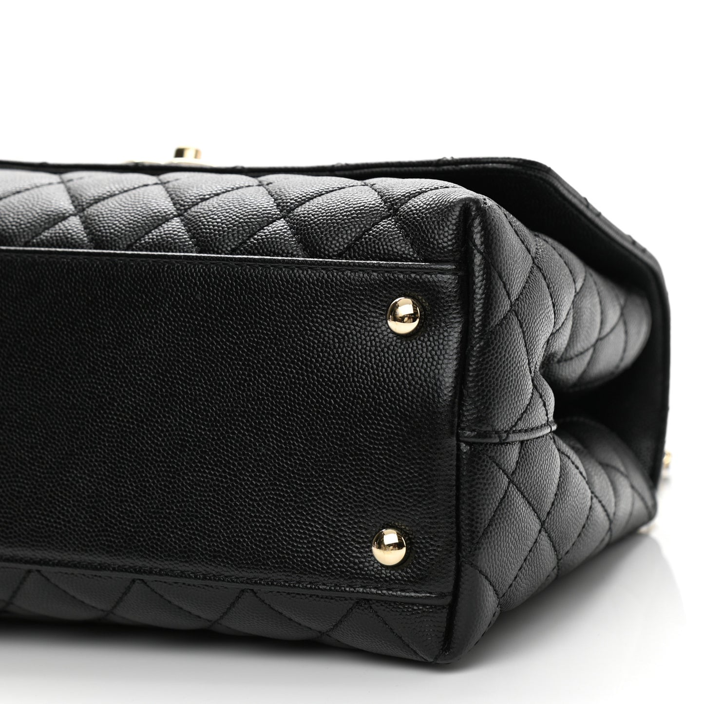 Caviar Quilted Small Coco Handle Flap Black