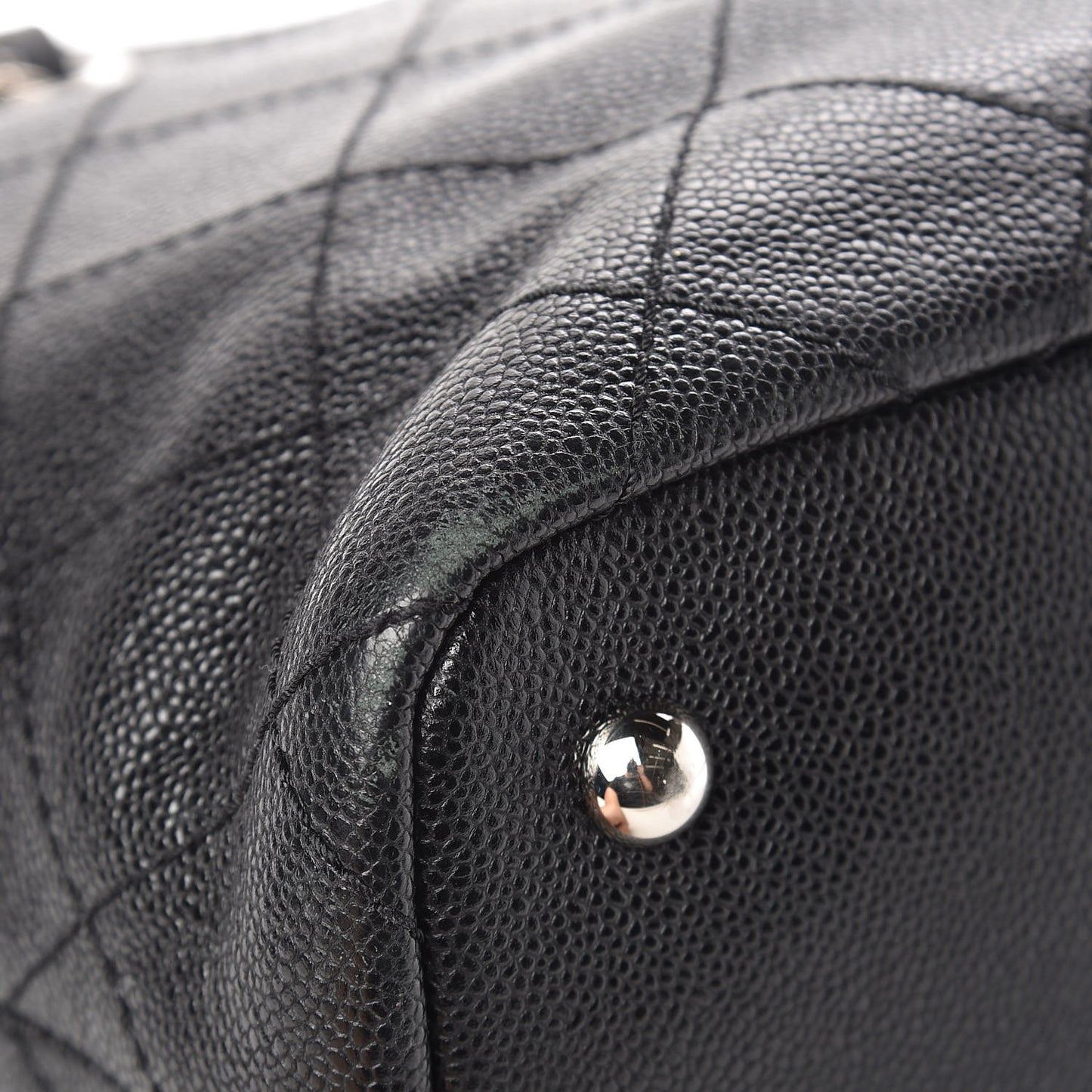 Grained Calfskin Shopping Fever Tote Black