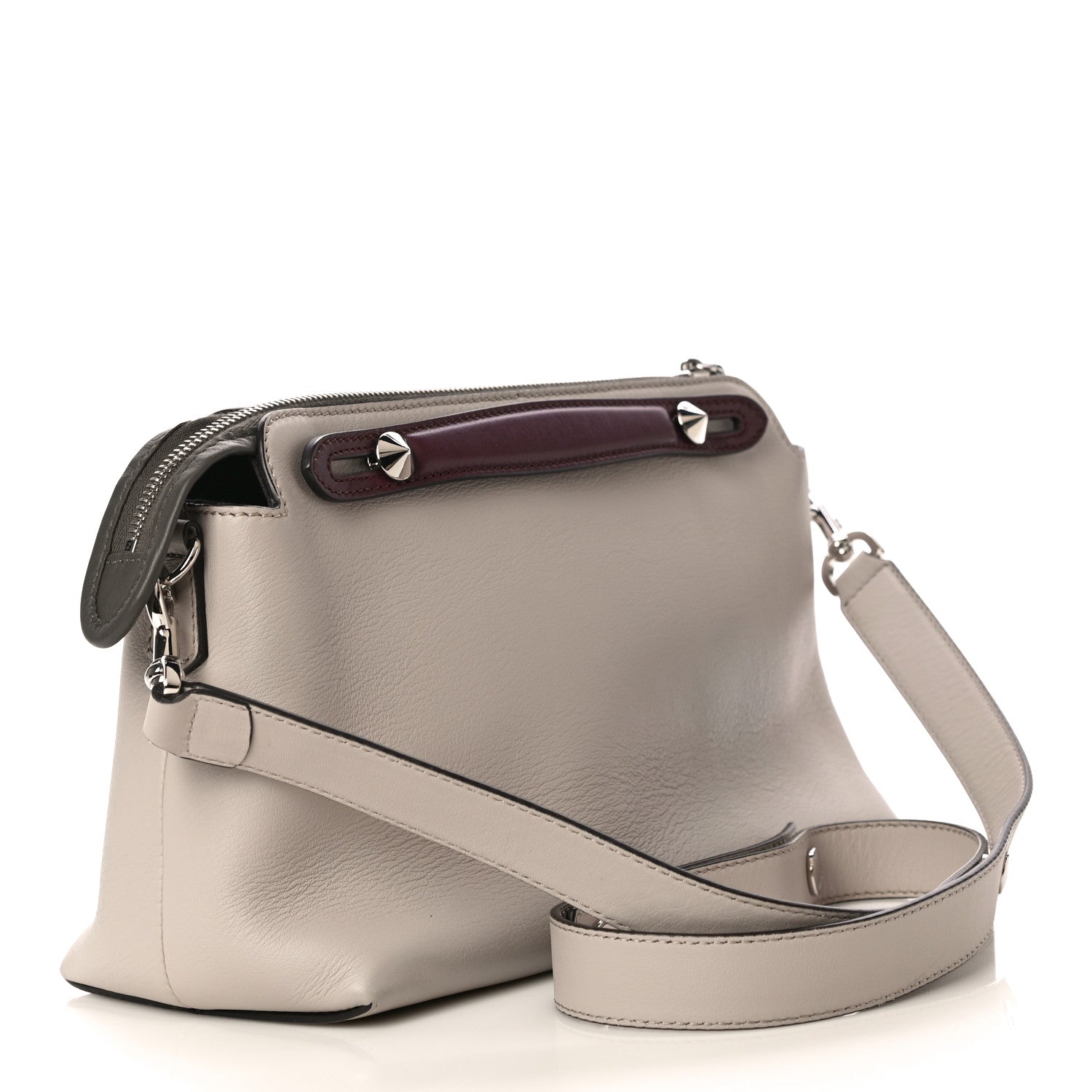 Fendi Vitello Dolce 4 Color Medium By The Way Boston Bag Grigio Polvere Arancio Multicolor 3 of 10