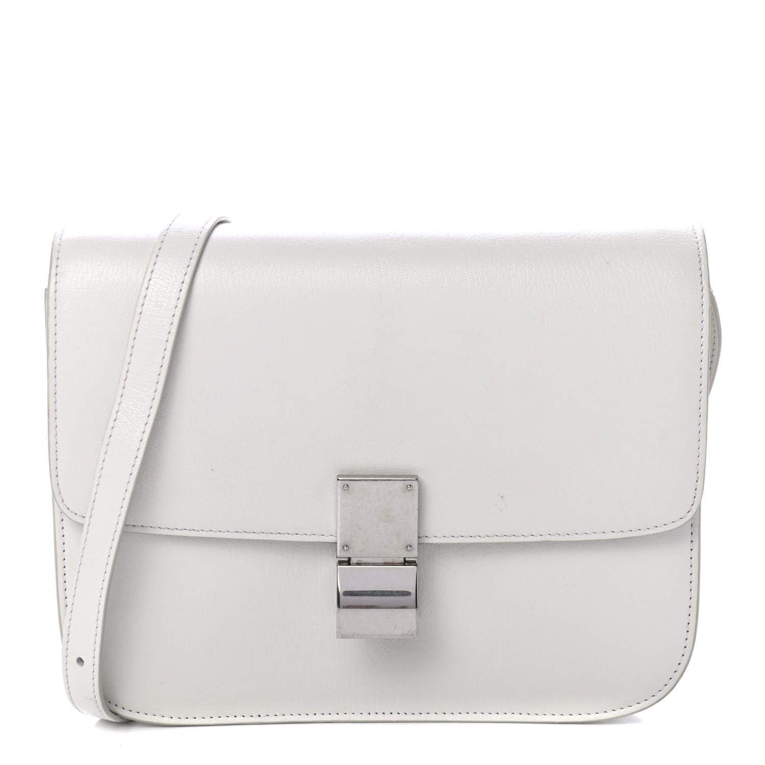 Celine Goatskin Medium Classic Box Flap Bag White 1 of 4
