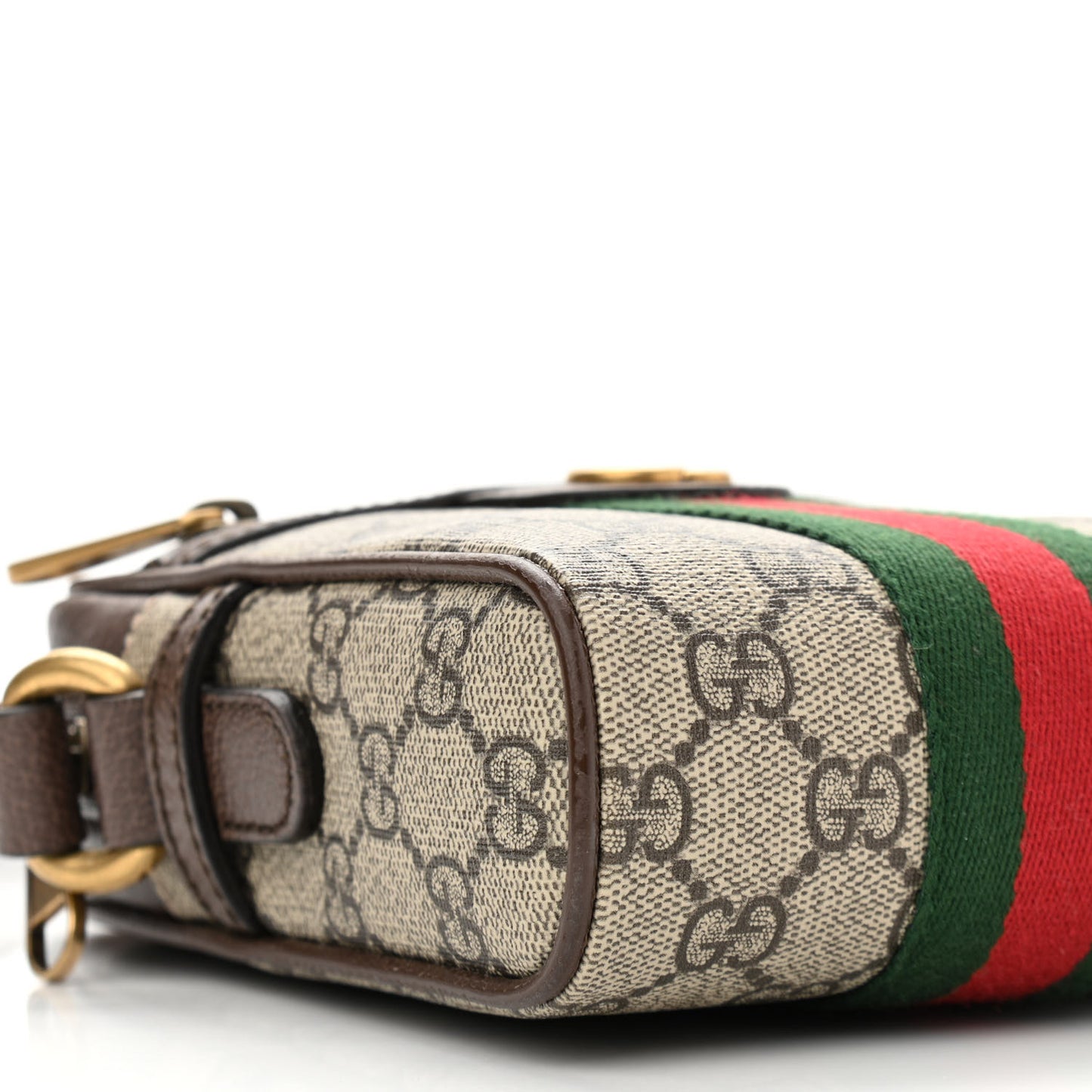 GG Supreme Monogram Web Mini Ophidia Messenger Brown