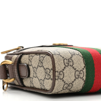 Gucci GG Supreme Monogram Web Mini Ophidia Messenger Brown 9 of 10