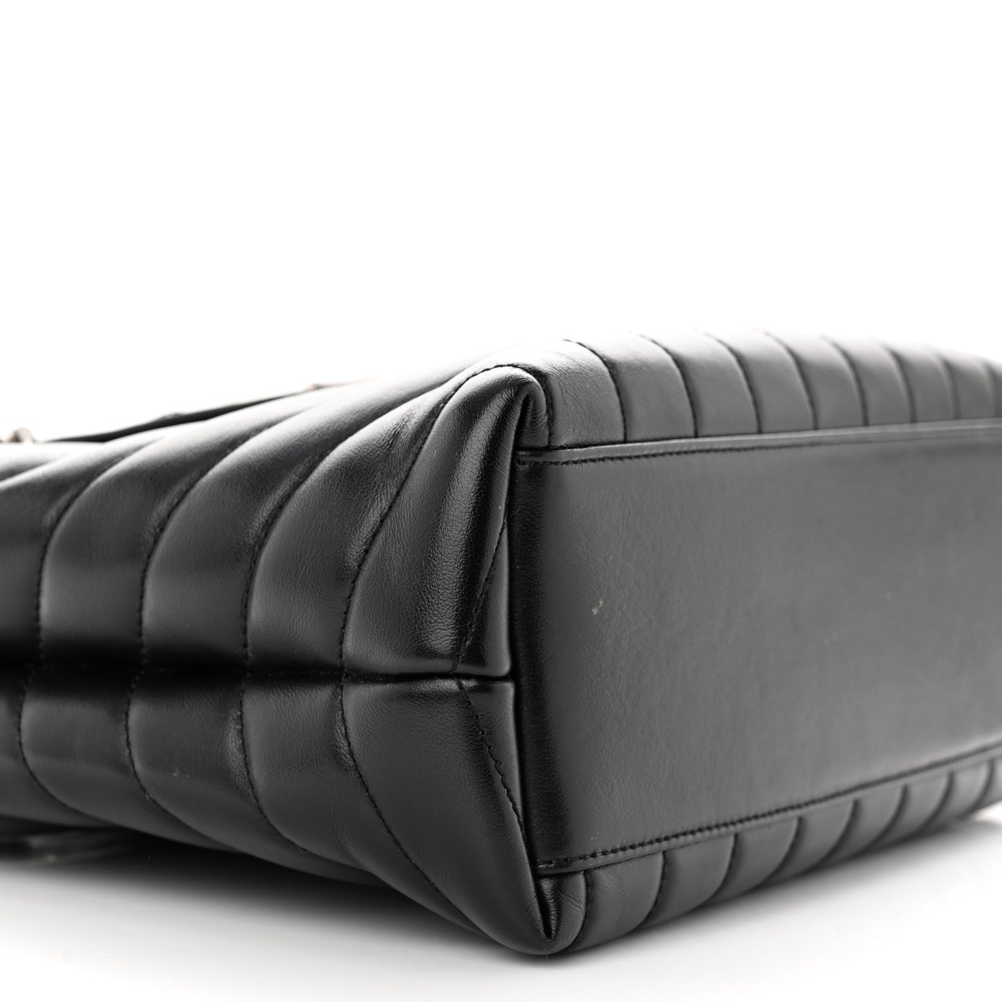 Calfskin Y Quilted Monogram Small Loulou Shopper Black