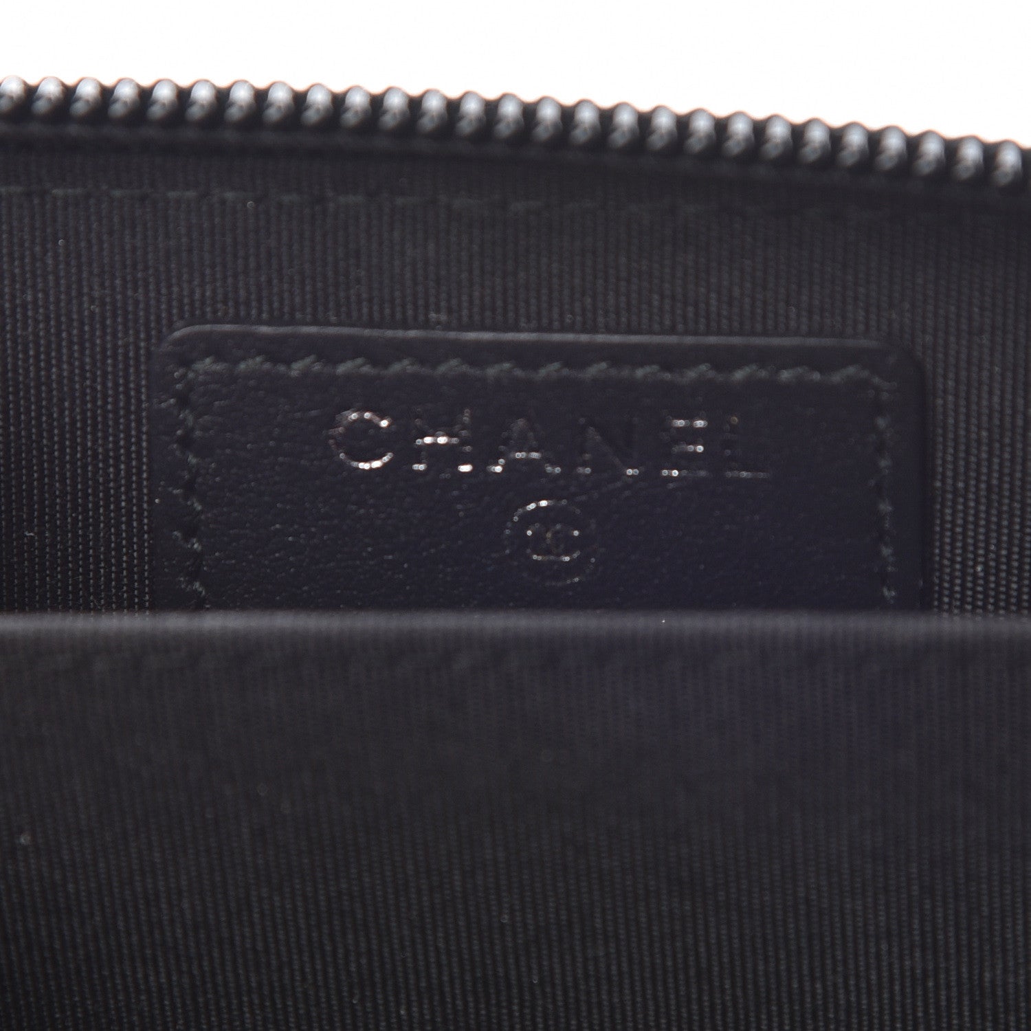 Chanel Calfskin Quilted Boy Zip Around Coin Purse Wallet Black 6 of 9