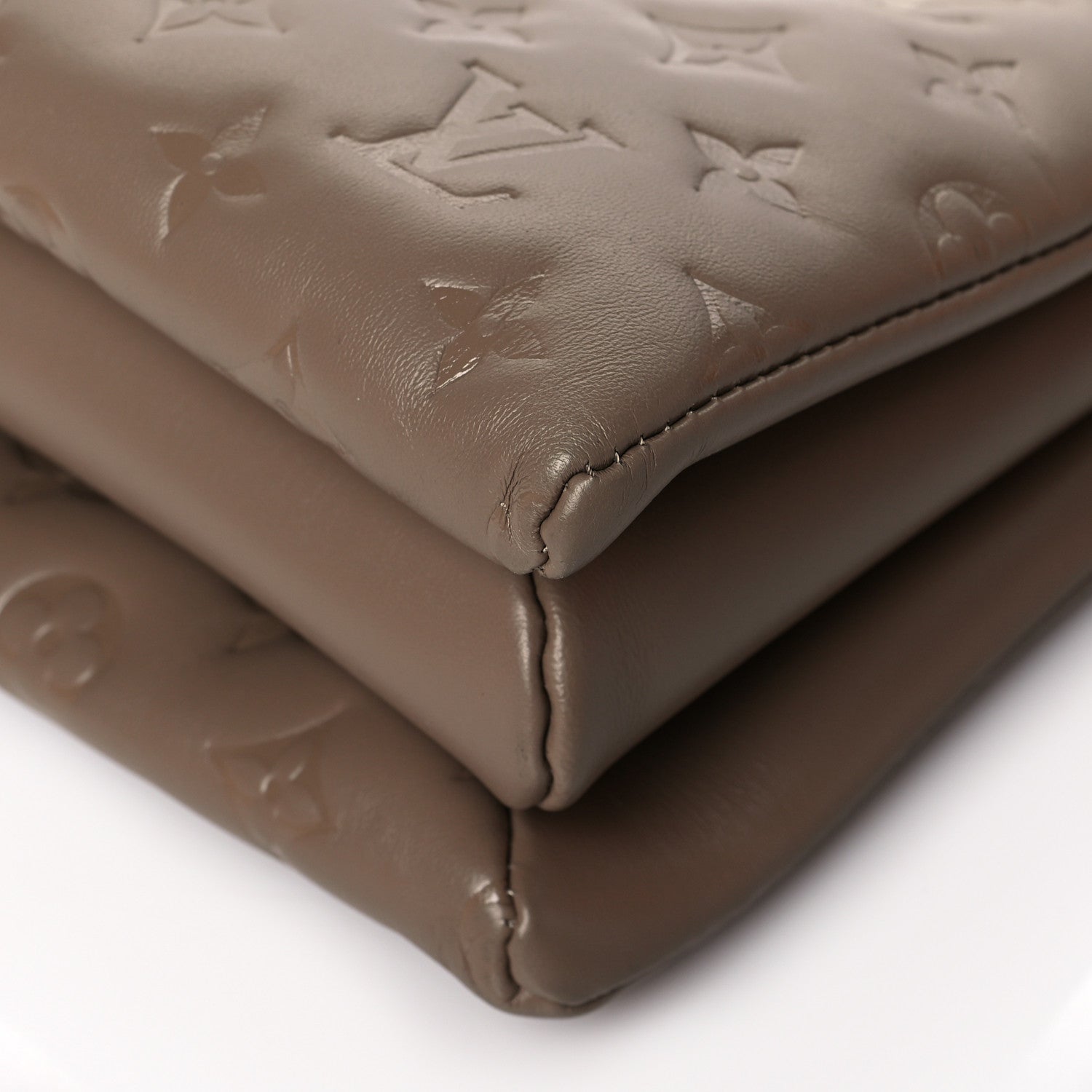 Louis Vuitton Lambskin Embossed Monogram Coussin PM Taupe 8 of 9