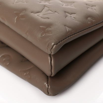 Louis Vuitton Lambskin Embossed Monogram Coussin PM Taupe 8 of 9