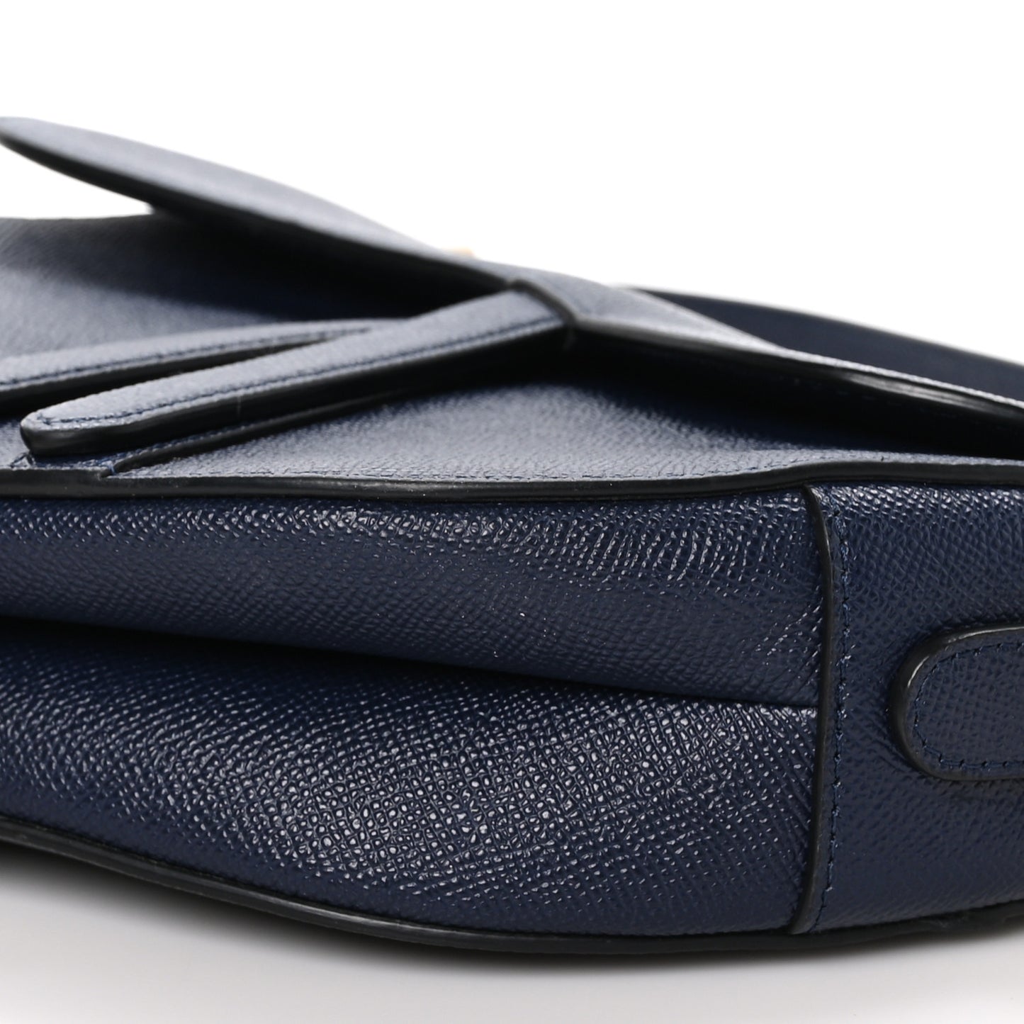 Grained Calfskin Saddle Bag Navy