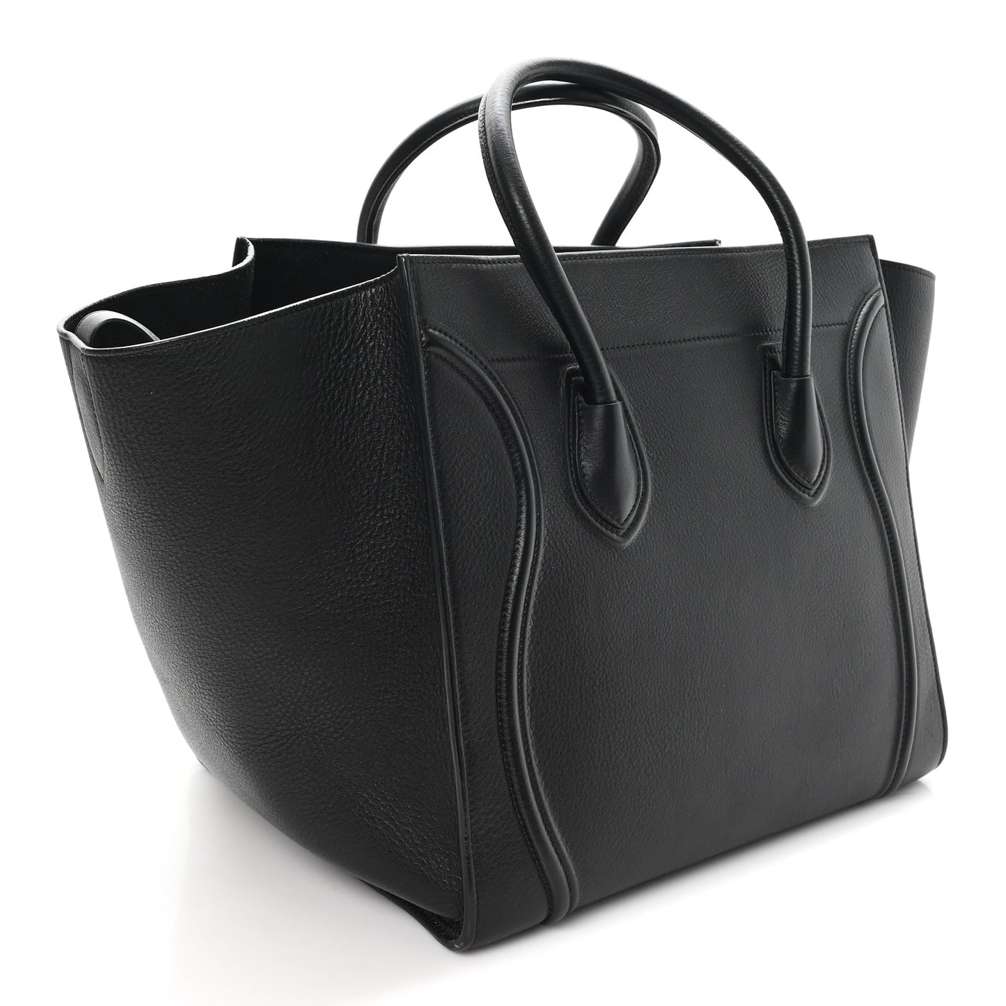 Grained Calfskin Medium Phantom Luggage Black