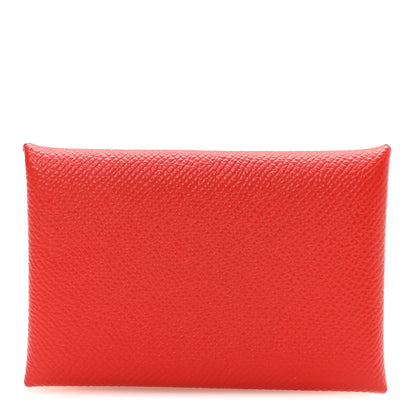 Hermes Epsom Calvi Card Case Rouge De Coeur 1 of 8