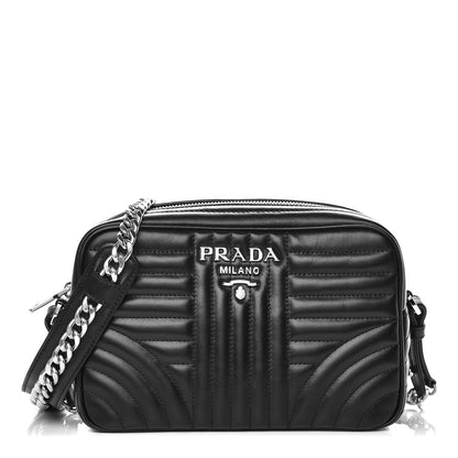 Prada Soft Calfskin Diagramme Crossbody Bag Black 1 of 9