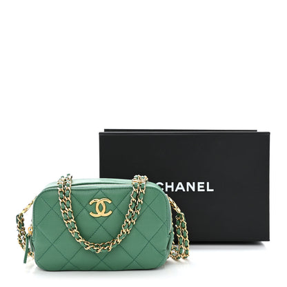 Chanel Caviar Quilted Mini CC You Camera Case Dark Green 11 of 11