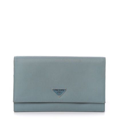 Prada Tessuto Nylon Continental Flap Wallet Turchese 1 of 14