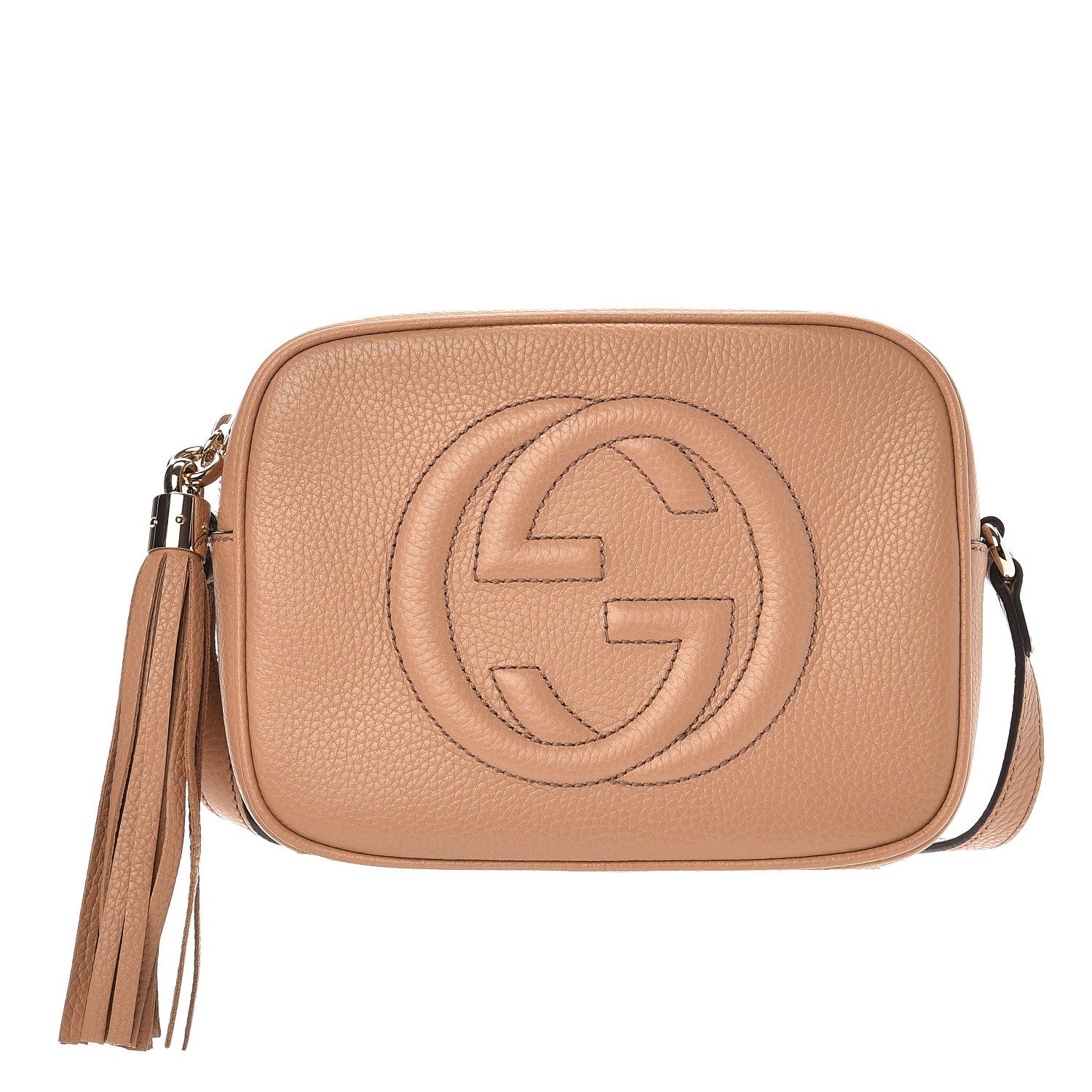 Gucci Pebbled Calfskin Small Soho Disco Bag Camelia 1 of 7