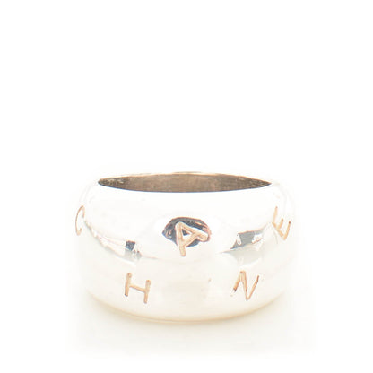 Chanel Sterling Silver Logo Ring 6.5 1 of 5