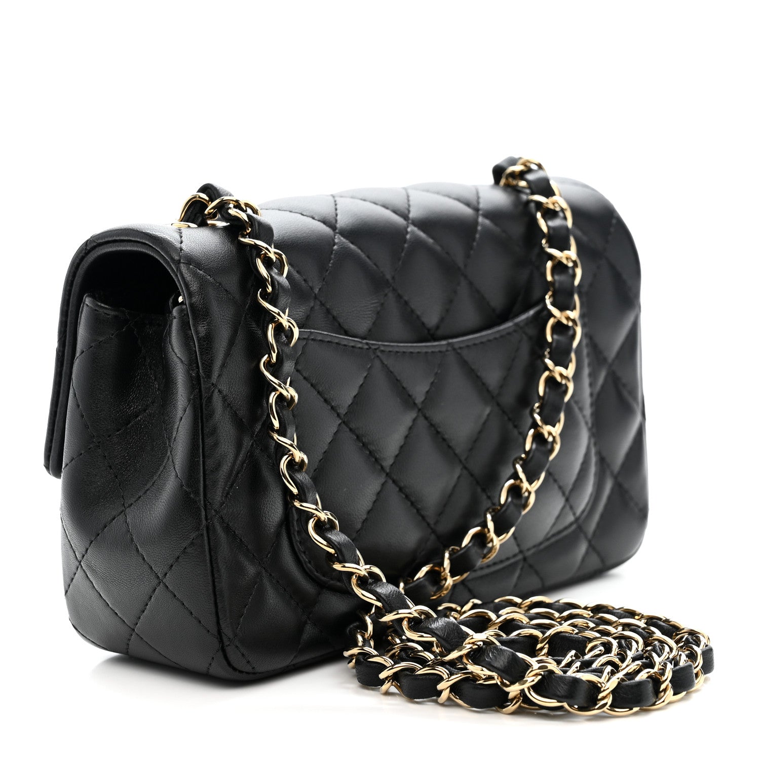 Chanel Lambskin Quilted Mini Rectangular Flap Black 3 of 11