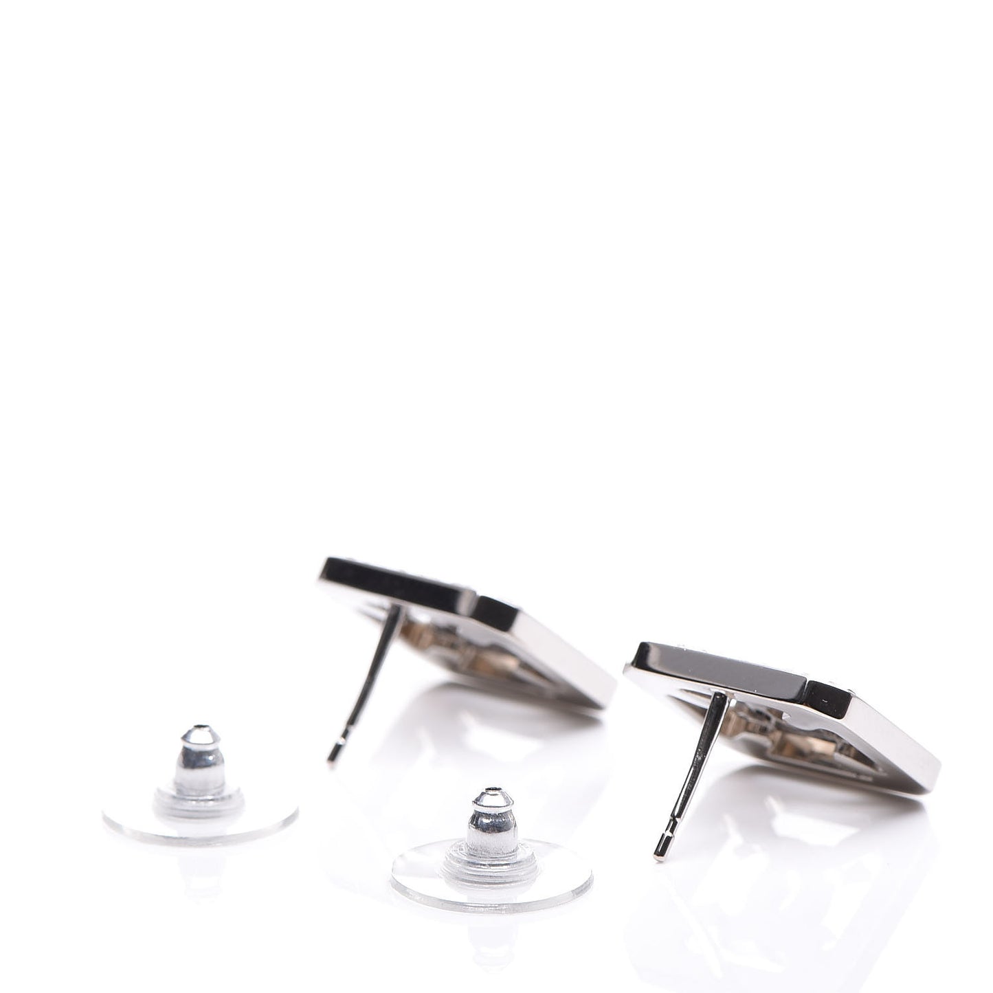 Crystal CC Earrings Silver